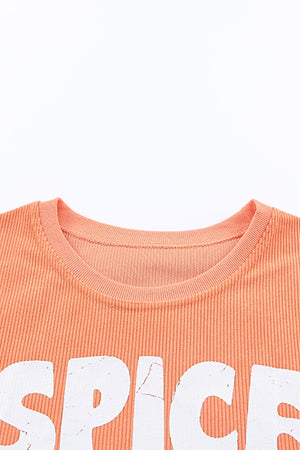 - Orange Corded SPICY GIRL Graphic Sweatshirt - womens sweatshirt at TFC&H Co.