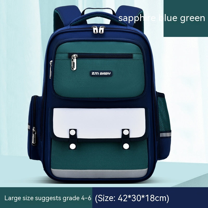 Green Small Size - Primary School Student Schoolbag Male Grade 1-3-6 Portable Burden Alleviation Large Capacity Children's Schoolbag Backpack - bookbag at TFC&H Co.
