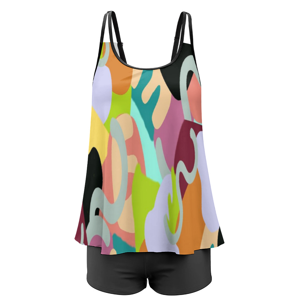 Abstract Wild Women's Voluptuous (+) Plus Size Two Piece Swimsuit - women's swimsuit at TFC&H Co.