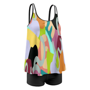 Abstract Wild Women's Voluptuous (+) Plus Size Two Piece Swimsuit - women's swimsuit at TFC&H Co.