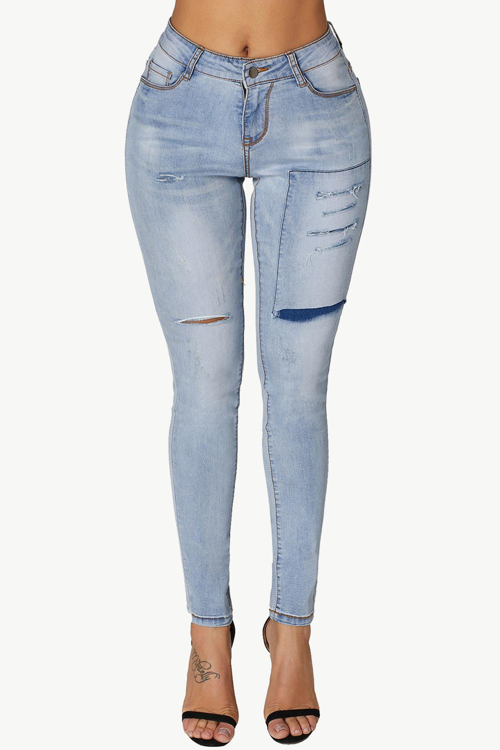- Acid Wash Ripped Skinny Jeans - womens jeans at TFC&H Co.