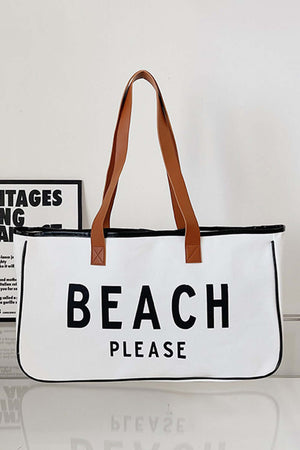 - BEACH PLEASE Print Large Tote Beach Bag - beach bag at TFC&H Co.