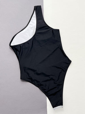 - Contrast Panel One-Piece Swimsuit - womens one piece swimsuit at TFC&H Co.