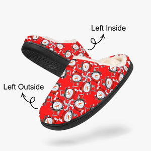 Snow Man's Delight Fluffy Bedroom Christmas Slippers - unisex slippers at TFC&H Co.