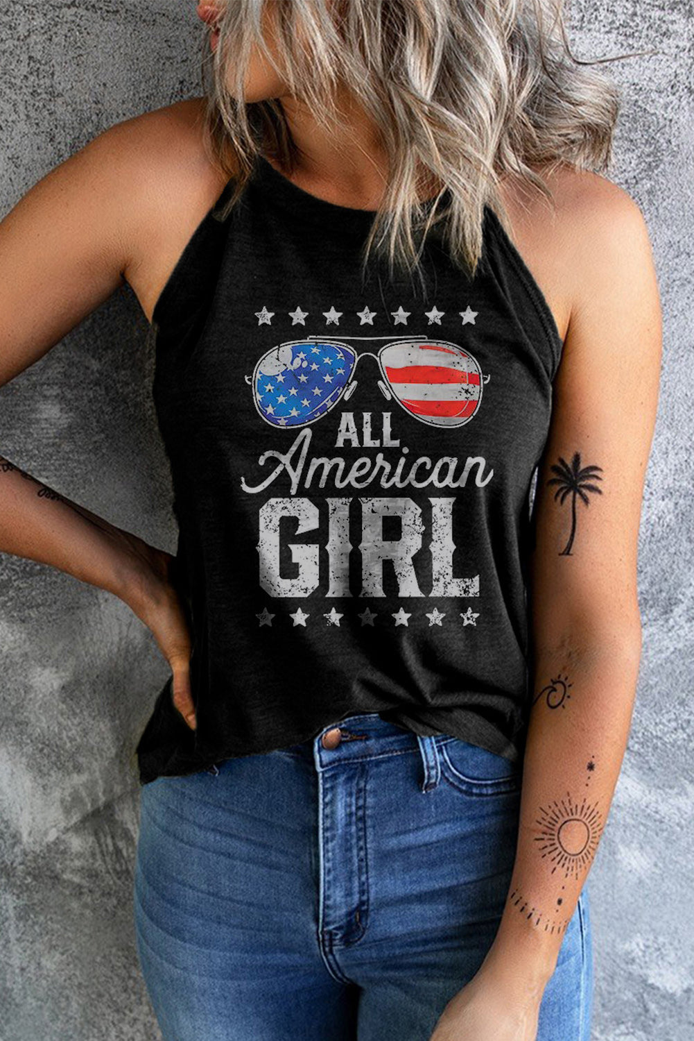 - ALL AMERICAN GIRL Graphic Tank - womens halter top at TFC&H Co.
