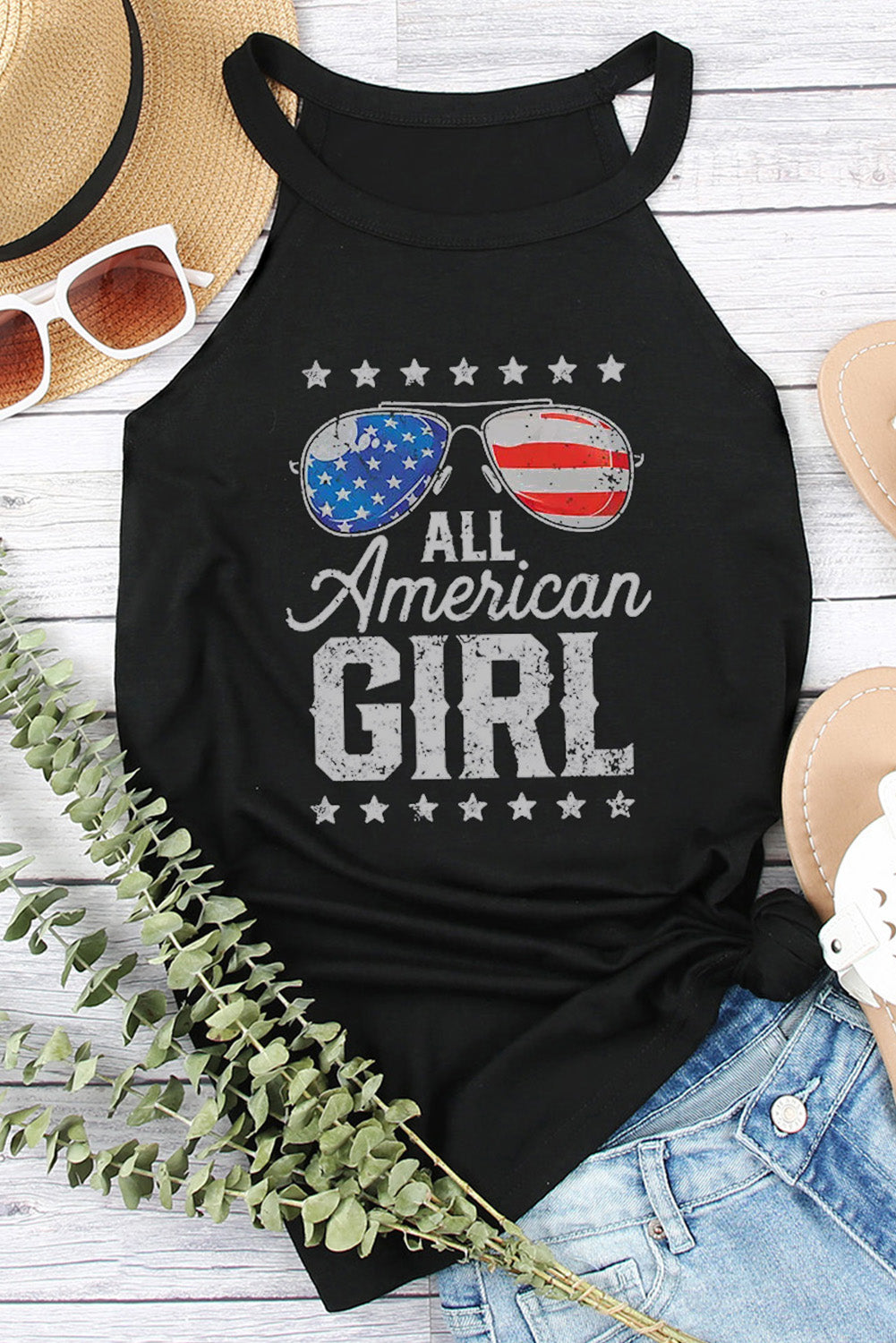 - ALL AMERICAN GIRL Graphic Tank - womens halter top at TFC&H Co.