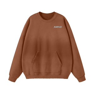 Brown AM&IS Streetwear Unisex Gradient Washed Effect Pullover - unisex sweatshirts at TFC&H Co.