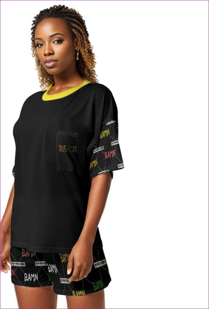- B.A.M.N - By Any Means Necessary Womens T-shirt Short Set - womens top & short set at TFC&H Co.