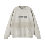 Light Gray - Teddy Rip Word Streetwear Unisex Colored Gradient Washed Effect Pullover - unisex sweaters at TFC&H Co.