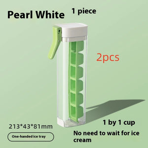 Pearl White 2PCS - Food Grade Press Ice Tray With Storage Box Kitchen Gadget - ice maker at TFC&H Co.