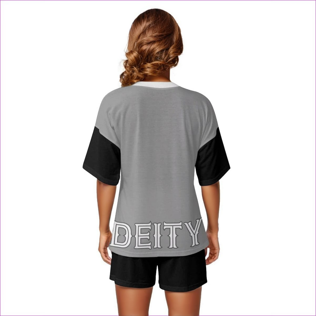 - Deity Womens Drop-Shoulder T-shirt Short Set - womens short set at TFC&H Co.