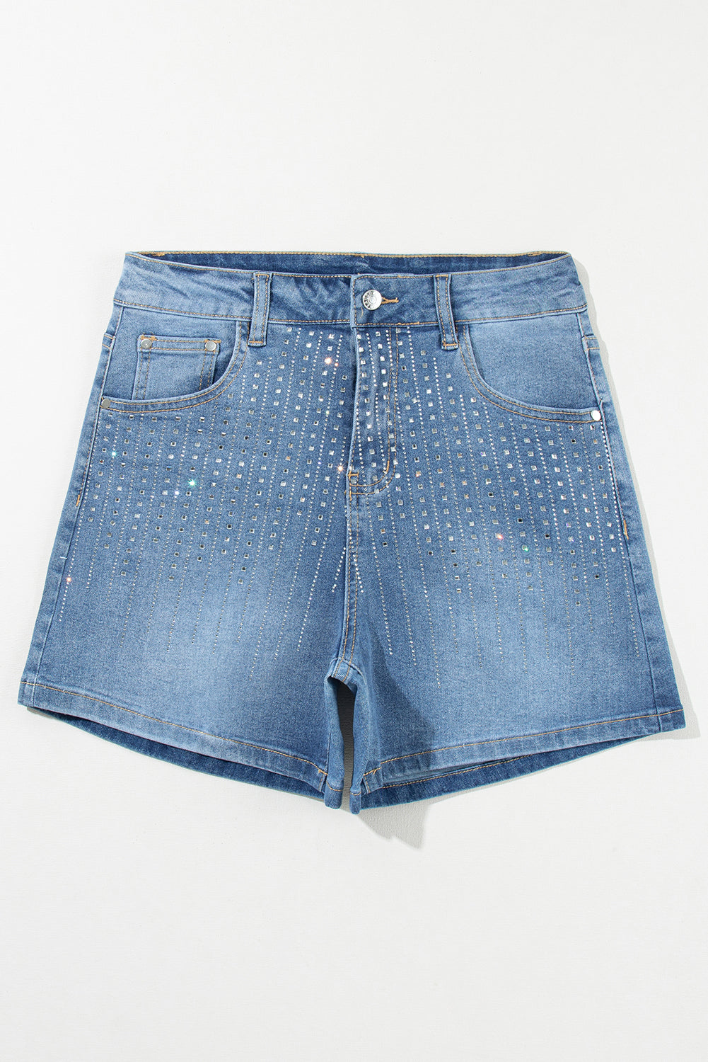 - Ashleigh Blue Rhinestone Embellished Denim Shorts - women's denim shorts at TFC&H Co.