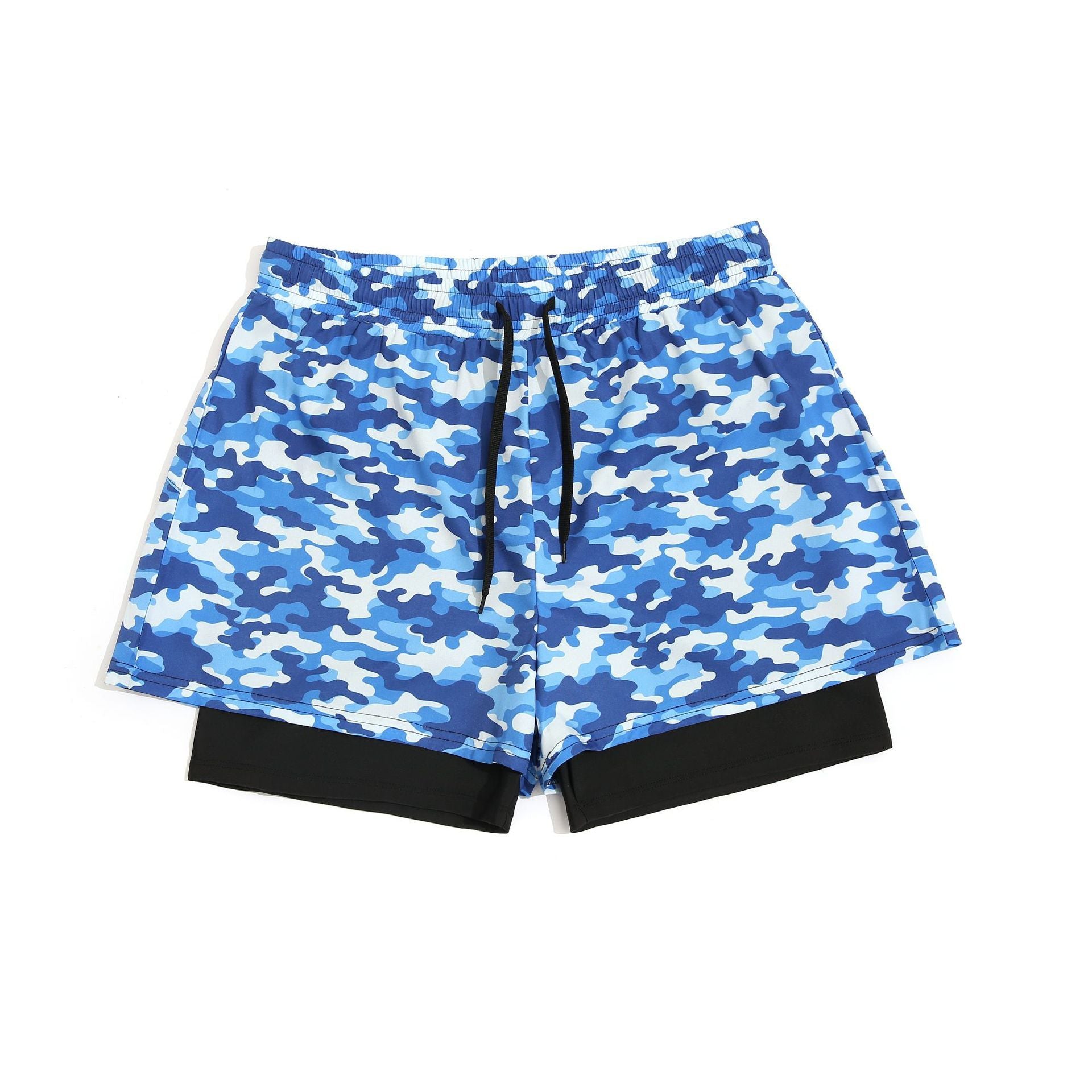 Style three - Loose Swimming Trunks Summer Printed Double Layer Beach Shorts for Men - mens swim shorts at TFC&H Co.