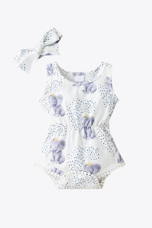 - Baby Girl Elephant Print Bodysuit - infant romper at TFC&H Co.