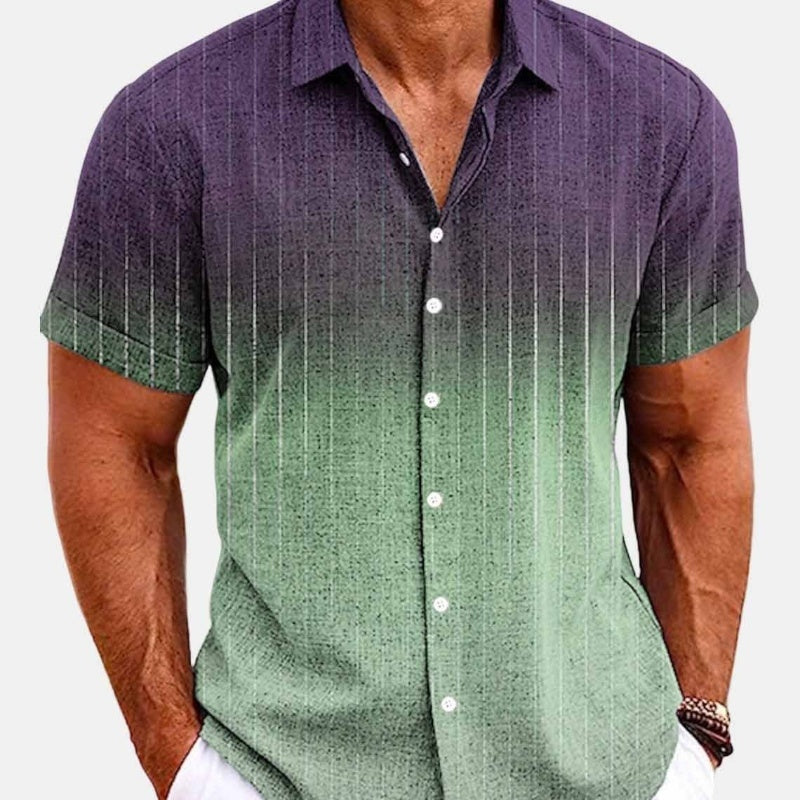 - Bamboo Linen Men's Lapel Button-Up Shirt - mens button up shirt at TFC&H Co.
