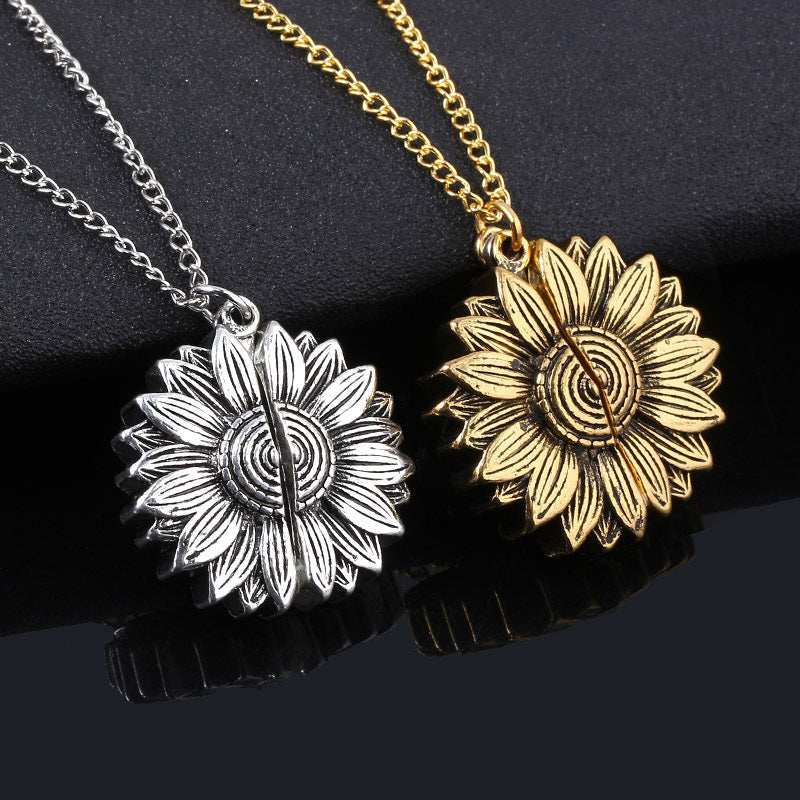 You Are My Sunshine Sunflower Necklace - necklace at TFC&H Co.