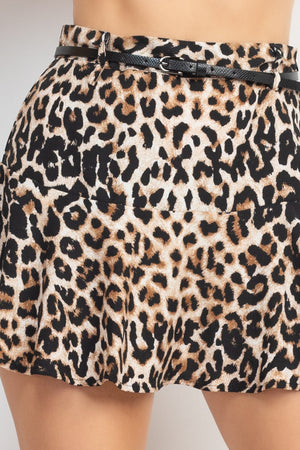 - Belted Leopard High-rise Mini Skirt - womens skirt at TFC&H Co.
