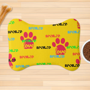 ONE SIZE 4 - BIG PAWS SPOILED PETS RUG - YELLOW - Big Paws Spoiled Pets Rug - pet rug at TFC&H Co.