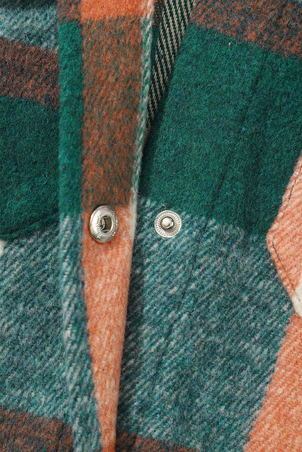 Plaid Snap Button Pocket Fringed Hem Jacket - women's jacket at TFC&H Co.