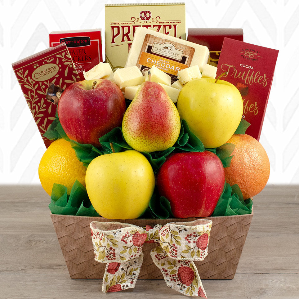 - Bountiful Treats: Fruit & Snacks Gift Basket - Gift basket at TFC&H Co.