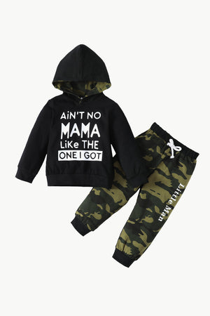 - Boys Letter Graphic Hoodie and Joggers Set - toddlers pants set at TFC&H Co.