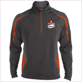 Charcoal Grey Deep Orange - Bread Winner Men's Sport Wicking Colorblock 1/2 Zip Sweatshirt - mens sweatshirt at TFC&H Co.