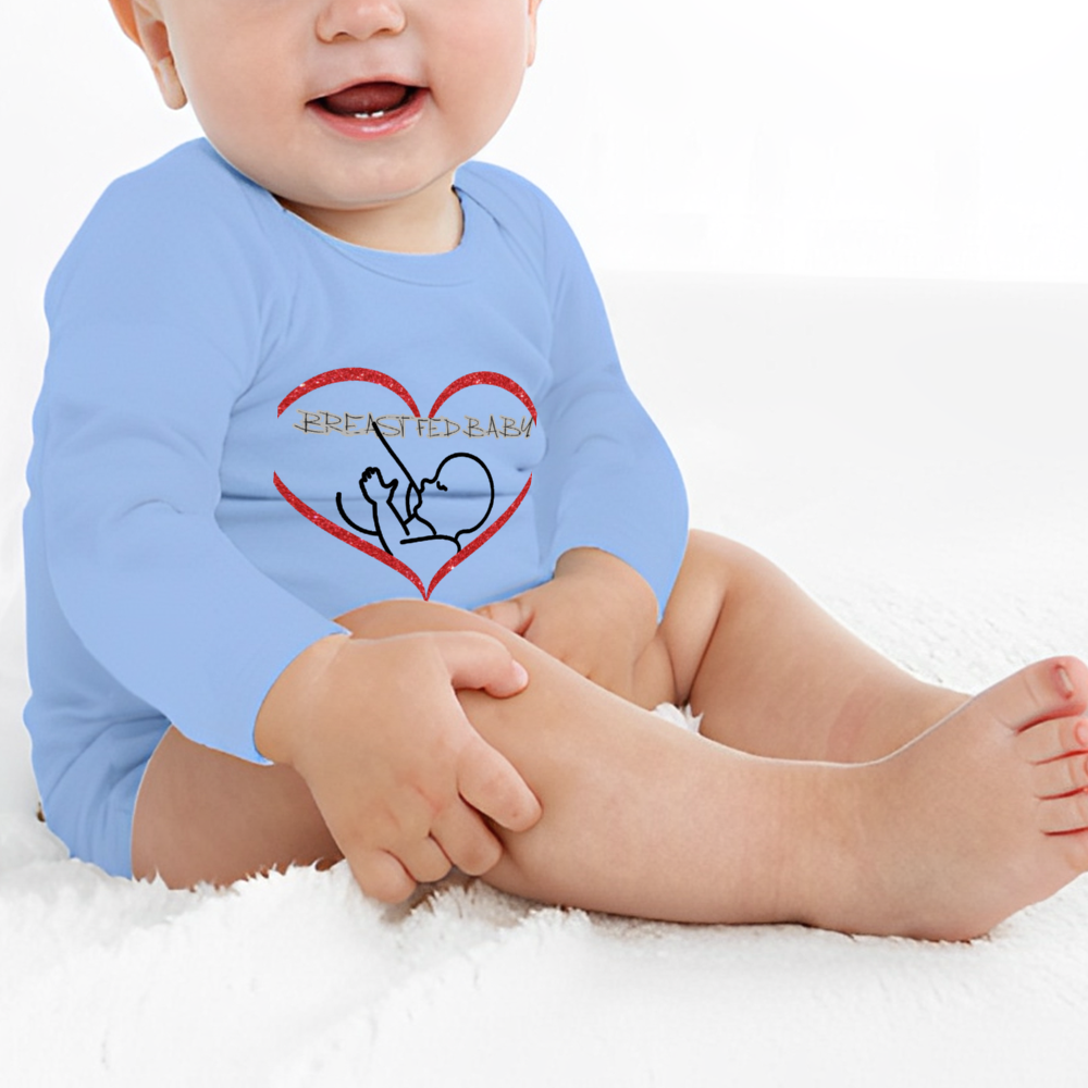 Breastfed Baby Long Sleeve Onesie - 5 colors - infant onesie at TFC&H Co.