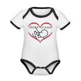 White black - Breastfed Baby Organic Contrast Short Sleeve Baby Bodysuit - 4 colors - infant onesie at TFC&H Co.