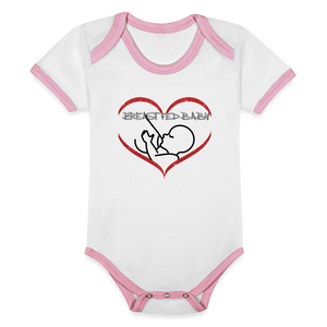 Breastfed Baby Organic Contrast Short Sleeve Baby Bodysuit - 4 colors - infant onesie at TFC&H Co.
