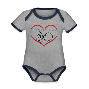 Heather gray/navy Breastfed Baby Organic Contrast Short Sleeve Baby Bodysuit - 4 colors - infant onesie at TFC&H Co.