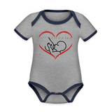 Heather gray navy - Breastfed Baby Organic Contrast Short Sleeve Baby Bodysuit - 4 colors - infant onesie at TFC&H Co.
