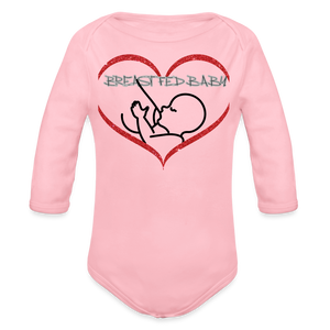 Light pink Breastfed Baby Organic Long Sleeve Baby Bodysuit - 9 colors - infant onesie at TFC&H Co.