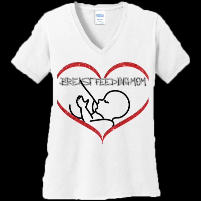 Women's V-Neck White Breastfeeding Mom V-Neck Tee - women's t-shirt at TFC&H Co.