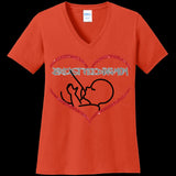 Women's V-Neck Orange - Breastfeeding Mom V-Neck Tee - womens t-shirt at TFC&H Co.