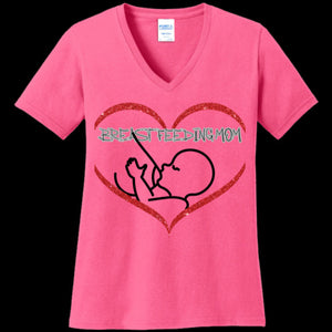 Women's V-Neck Sangria - Breastfeeding Mom V-Neck Tee - womens t-shirt at TFC&H Co.