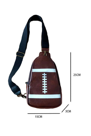 Brown Rugby PU Mini Crossbody Bag - handbag at TFC&H Co.
