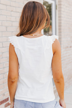 Buttoned Ruffled Tank Top - women's tank top at TFC&H Co.