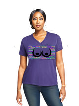 WOMENS V-NECK PURPLE - Buxom Women's V-Neck Tee -Ships from The US - womens t-shirt at TFC&H Co.