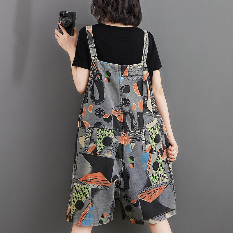 - Summer Printed Denim Overalls For Women - womens overalls at TFC&H Co.