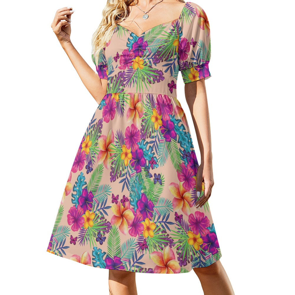 Tropical Floral Women's Sweetheart Dress