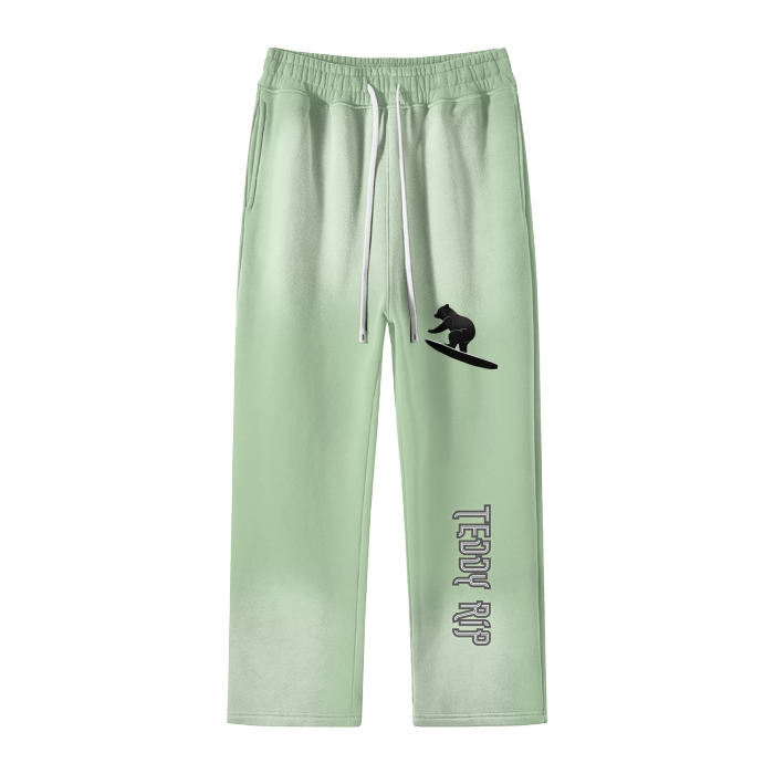 Light Green Teddy Rip Streetwear Unisex Colored Gradient Washed Effect Pants - unisex pants at TFC&H Co.