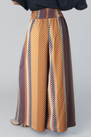 Multicolor Geometric Printed Wide Leg High Waist Pants - women's pants at TFC&H Co.