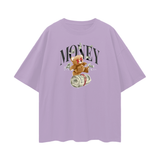 GRAY VIOLET Money Streetwear Unisex 100% Cotton Loose Basic Tee - Ships from The USA - Unisex T-Shirt at TFC&H Co.