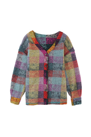 - Multicolor Brushed Checked Western Buttoned Jacket - womens shacket at TFC&H Co.