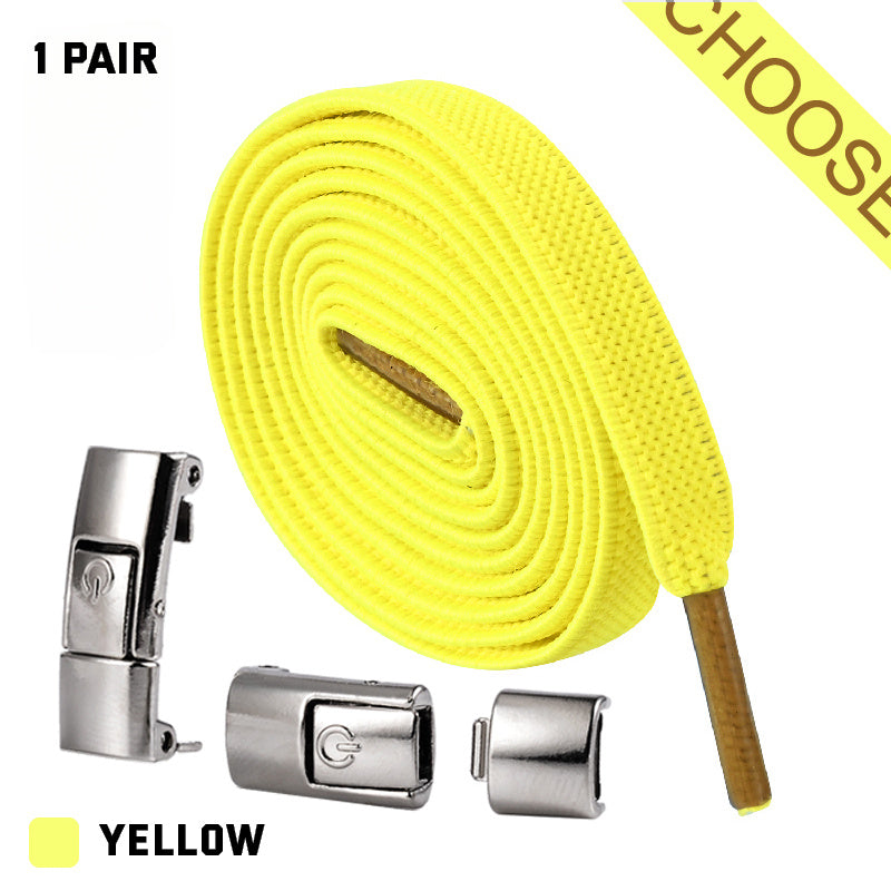 Yellow - Press Lock Shoelaces Without Ties - shoelaces at TFC&H Co.