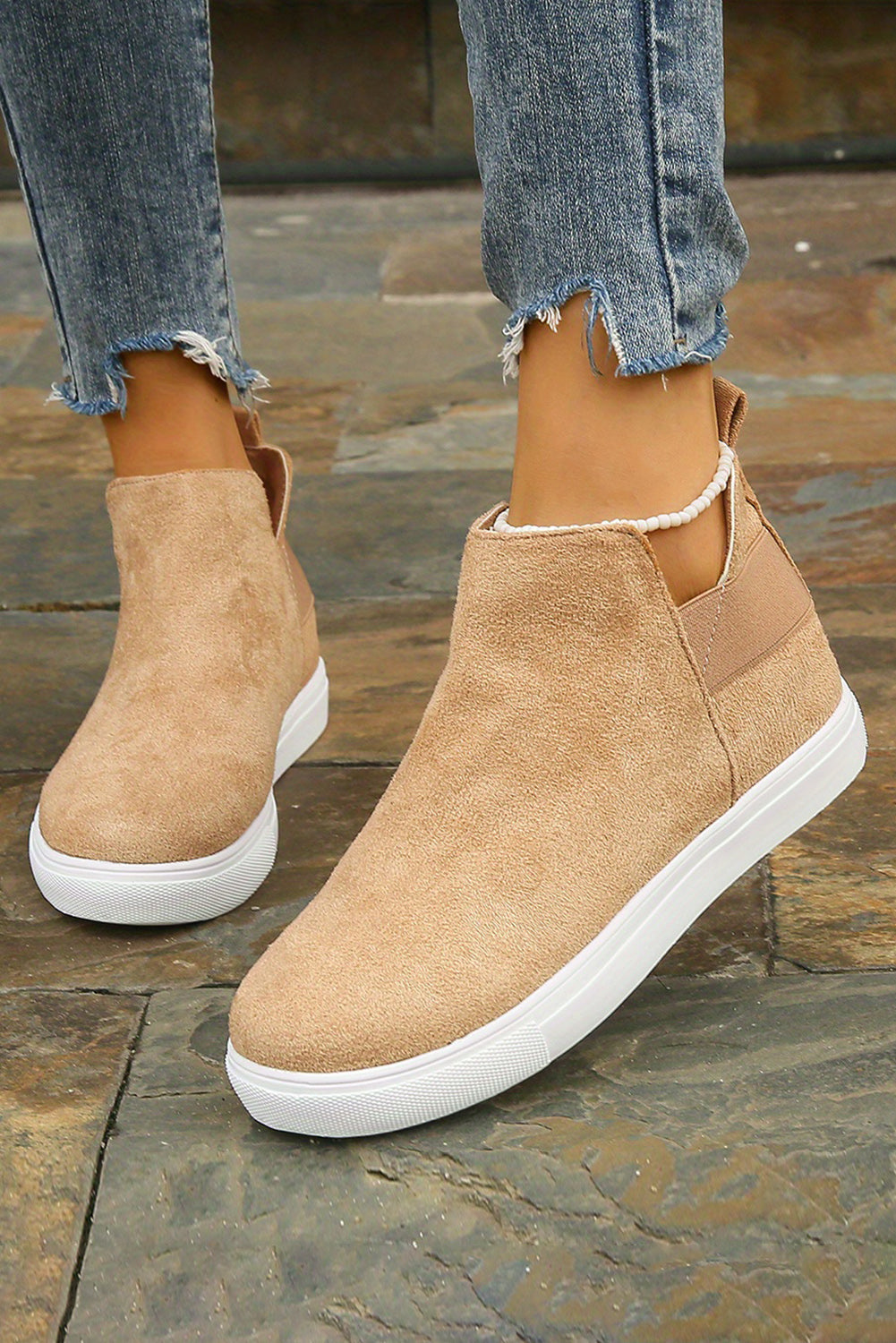 Camel 100%PVC Camel Suede Slip-on Casual Boots - women's boots at TFC&H Co.