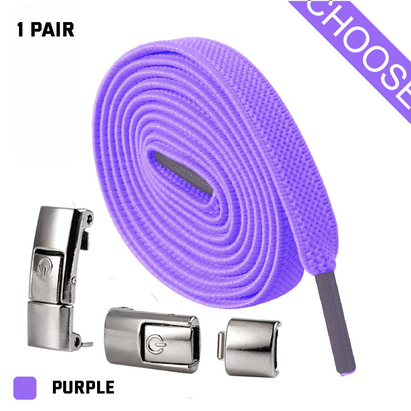 Purple - Press Lock Shoelaces Without Ties - shoelaces at TFC&H Co.