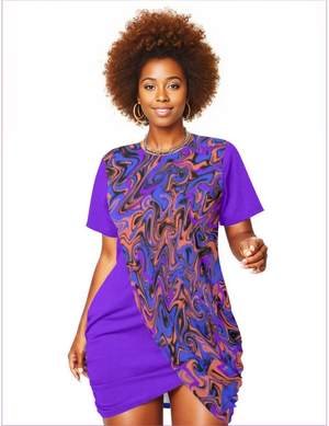 - Trip Women’s Stacked Hem Dress With Short Sleeve Voluptuous (+) Plus Size - womens dress at TFC&H Co.
