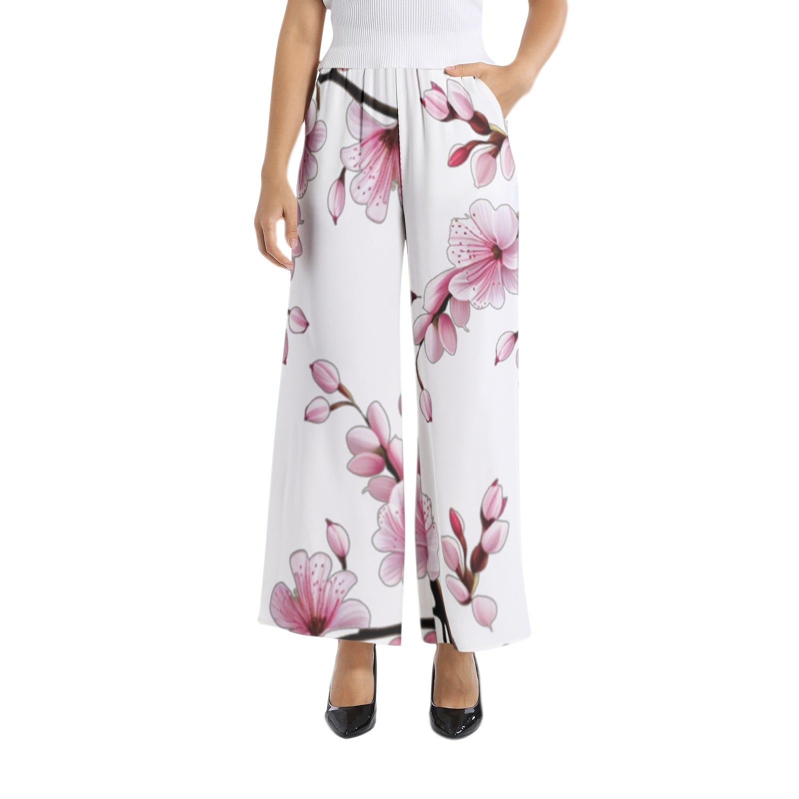 Cherry Blossom Elastic Waist Wide Leg Pant - women's pants at TFC&H Co.