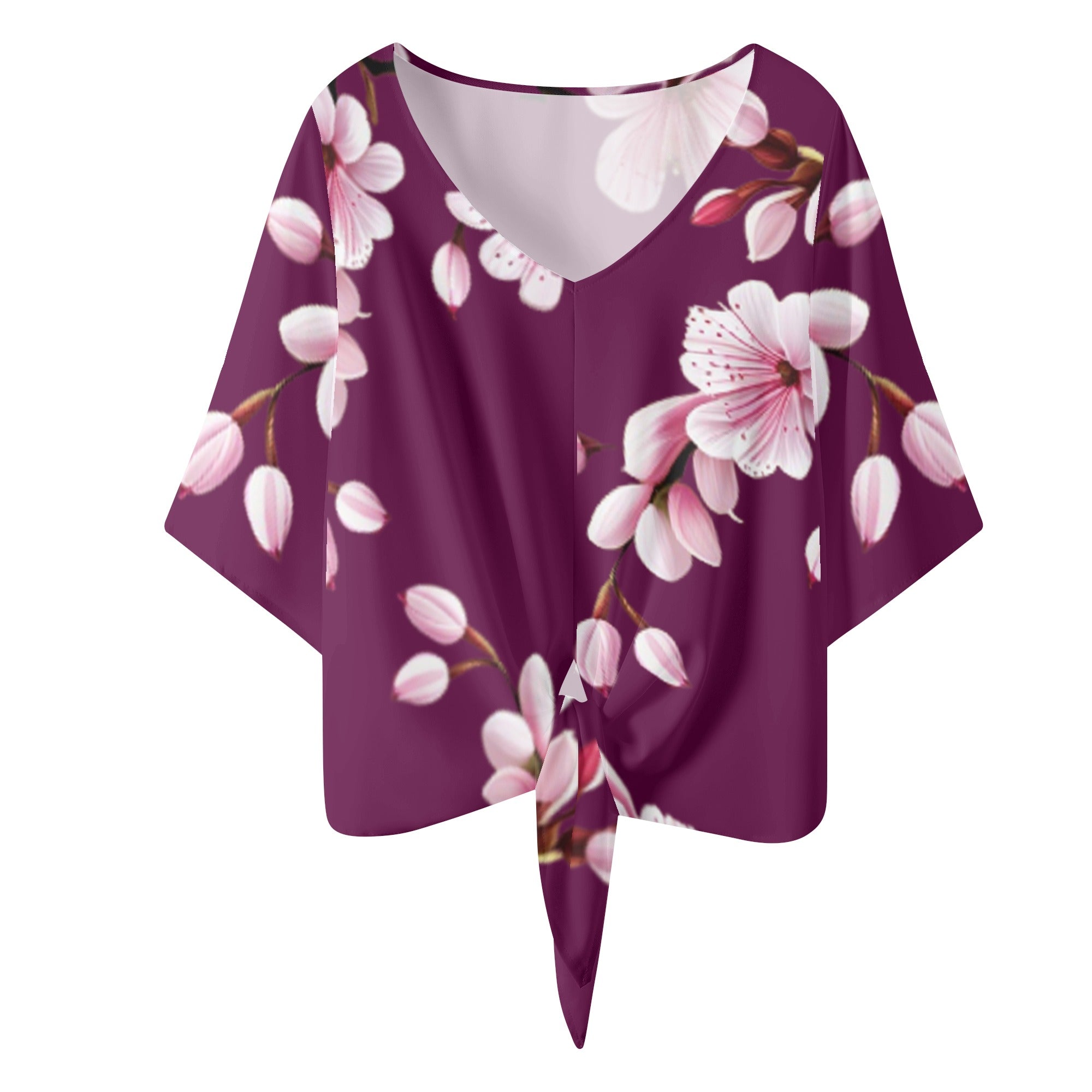 Cherry Blossom Women‘s’ V-neck Streamers Blouse - 4 colors - women's blouse at TFC&H Co.
